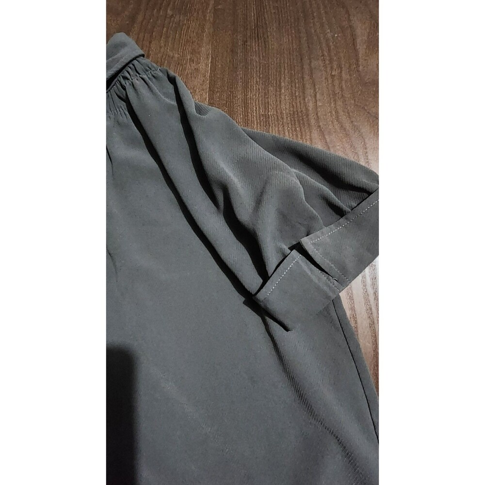 Max Studio Gray Button Up Collared Blouse Size La… - image 6
